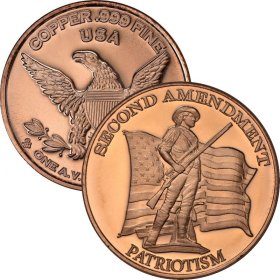 Second Amendment (Patriotism) 1 oz .999 Pure Copper Round