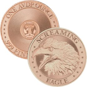 Screaming Eagle 1 oz .999 Pure Copper Round (Intaglio Mint)