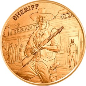 The Sheriff ~ Prospector Series 1 oz .999 Pure Copper Round