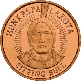 Sitting Bull - Hunkpapa Lakota 1/2 oz .999 Pure Copper Round