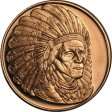 (image for) Sitting Bull 1 oz .999 Pure Copper Round (Golden State Mint)