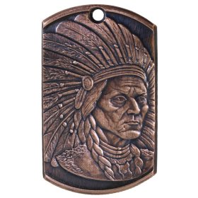 Sitting Bull Copper Dog Tag Necklace