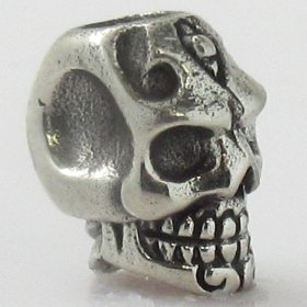 Skull Spacer Bead in White Brass by Covenant Everyday Gear