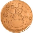 (image for) Snowman (Wreath Back Design Series) 1 oz .999 Pure Copper Round