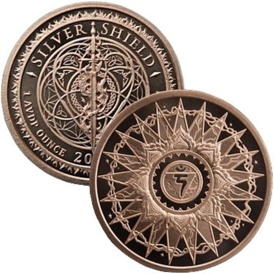 (image for) Solar Plexus Chakra #68 (2017 Silver Shield Mini Mintage) 1 oz .999 Pure Copper Round