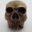 (image for) Custom Large Bronze Skull With Sterling Silver Spade by Sosa Beadworx