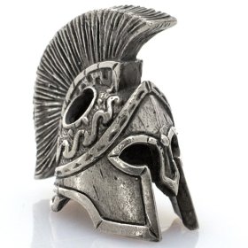 Spartan Helmet Bead in Nickel Silver by Russki Designs