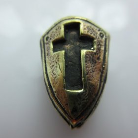 Crusader Cross Shield (Square) in Brass by Sosa Beadworx