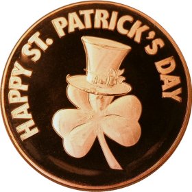 Saint Patrick's Day ~ Holiday Series 1 oz .999 Pure Copper Round