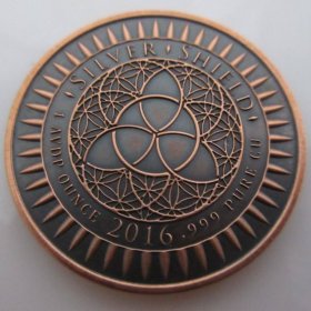 Standing Freedom 1 oz .999 Pure Copper Round (2016 Silver Shield) (Black Patina)