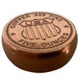 (image for) Standing Liberty 5 oz .999 Pure Thick Copper Round Bar