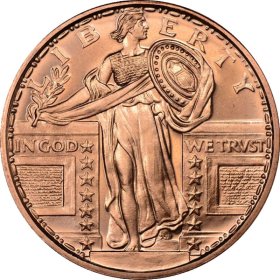 Standing Liberty 1 oz .999 Pure Copper Round (Presston Mint)