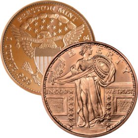 Standing Liberty 1 oz .999 Pure Copper Round (Presston Mint)