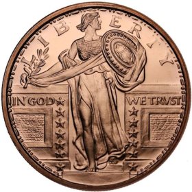Standing Liberty 1 oz .999 Pure Copper Round