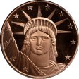 (image for) Statue of Liberty Dollar (SilverTowne Mint) 1 oz .999 Pure Copper Round