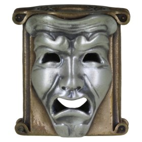 Theatrical Mask (Bronze Base - .925 Sterling Silver Masks) By Techno Silver