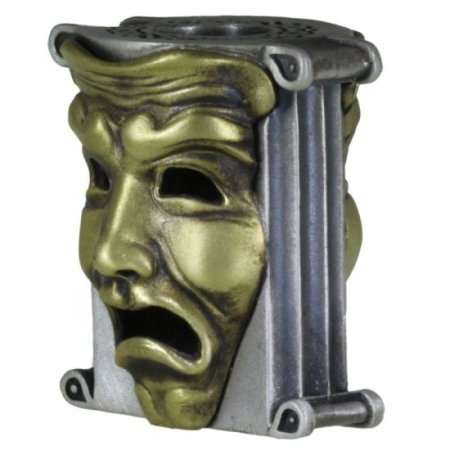 (image for) Theatrical Mask (.925 Sterling Silver Base - Brass Masks) By Techno Silver