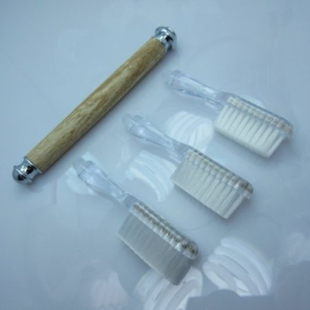 (image for) Hand Turned Tooth Brush in (Red Oak) Chrome