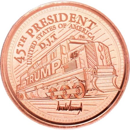 (image for) Donald J. Trump ~ Train (Disme) 1 oz .999 Pure Copper Round