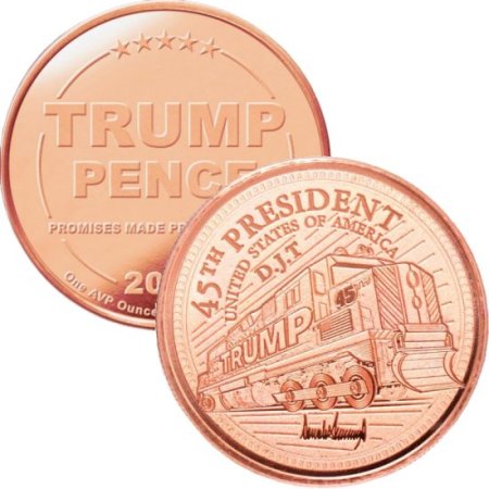 (image for) Donald J. Trump ~ Train (Disme) 1 oz .999 Pure Copper Round