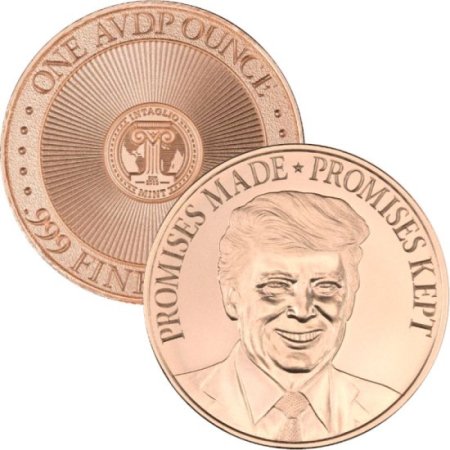 (image for) Donald J. Trump ~ Promises Made, Promises Kept 1 oz .999 Pure Copper Round (Intaglio Mint)
