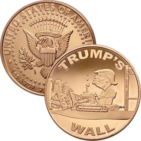 (image for) Donald J. Trump's Wall 1 oz .999 Pure Copper Round