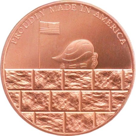 (image for) Donald J. Trump ~ Build The Wall (Disme) 1 oz .999 Pure Copper Round