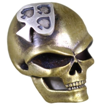 (image for) Three Spade (Brass Skull - .925 Sterling Silver Spade) By Techno Silver