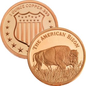 The American Bison 1 oz .999 Pure Copper Round
