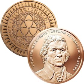 (image for) Thomas Jefferson #41 (2017 Silver Shield Mini Mintage) 1 oz .999 Pure Copper Round
