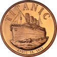 (image for) Titanic 1 oz .999 Pure Copper Round