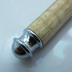 Hand Turned Tooth Brush in (Red Oak) Chrome