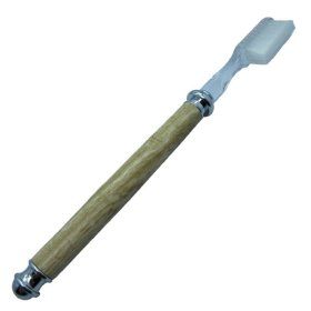Hand Turned Tooth Brush in (Red Oak) Chrome