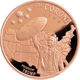 Donald J. Trump ~ Coronavirus (Disme) 1 oz .999 Pure Copper Round