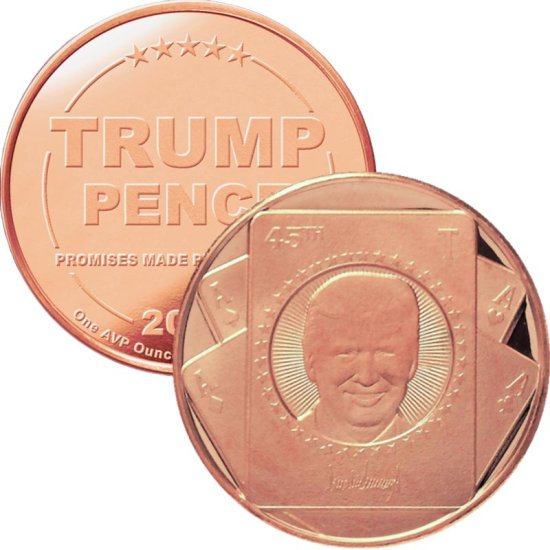 (image for) Donald J. Trump ~ Trump Card (Disme) 1 oz .999 Pure Copper Round
