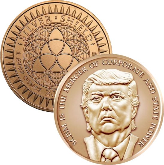(image for) Trump Fascism #18 (2017 Silver Shield Mini Mintage) 1 oz .999 Pure Copper Round