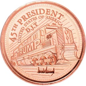 Donald J. Trump ~ Train (Disme) 1 oz .999 Pure Copper Round