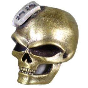 Three Spade (Brass Skull - .925 Sterling Silver Spade) By Techno Silver