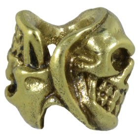 Two Face Skull in Brass by Covenant Everyday Gear