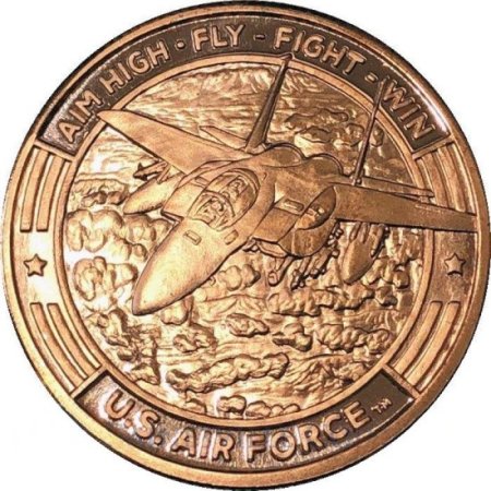 (image for) U.S. Air Force Aim High Fly - Fight - Win (Guy Harvey Design) 1 oz .999 Pure Copper Round