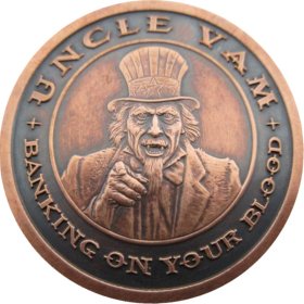 Uncle Vam 1 oz .999 Pure Copper Round (Black Patina)