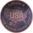 (image for) USA - America One Nation Under God 1 oz .999 Pure Copper Round (Black Patina)