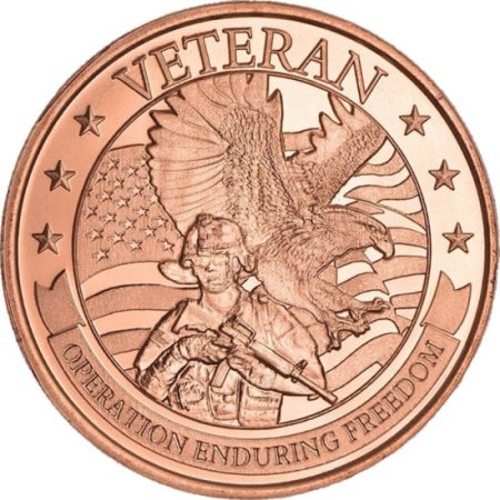 (image for) Veteran Operation (Enduring Freedom Series) 1 oz .999 Pure Copper Round (Presston Mint)