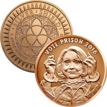 (image for) Vote Prison 2016 #21 (2017 Silver Shield Mini Mintage) 1 oz .999 Pure Copper Round