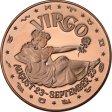 (image for) Virgo ~ Zodiac Sign Series 1 oz .999 Pure Copper Round