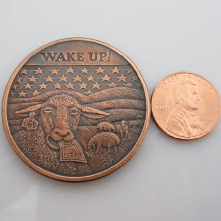(image for) Wake Up! (Black Patina) 1 oz .999 Pure Copper Round (2014 - 2015)