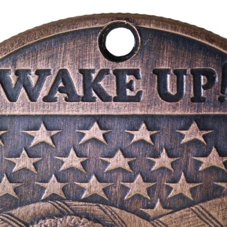 (image for) Wake Up! Copper Dog Tag Necklace