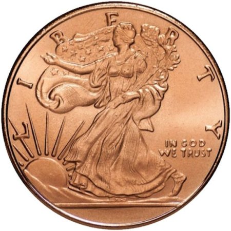 (image for) Walking Liberty 1 oz .999 Pure Copper Round (Golden State Mint)