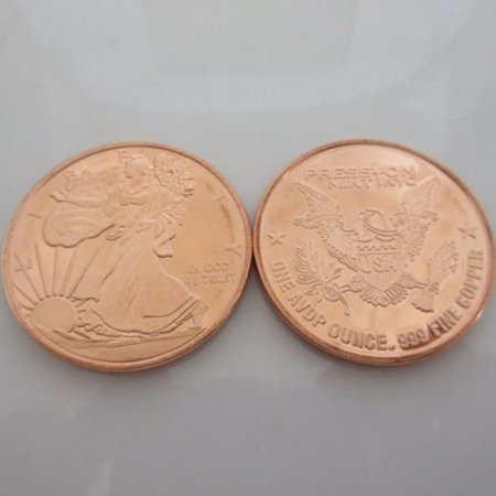 (image for) Walking Liberty 1 oz .999 Pure Copper Round (Presston Mint)