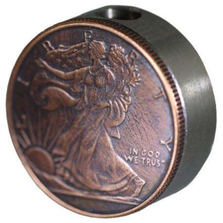 (image for) Walking Liberty Design In Copper (Black Patina) Stainless Steel Core Lanyard Bead By Barter Wear 